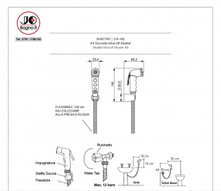 Kit Doccetta WC ideale per sostituire il Bidet in Bagno Bianca Tecnica