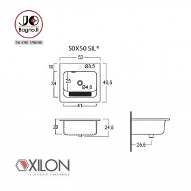 lavatoio nanco 50x50 SIL Tecnica