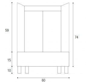 Tecnica Mobile lavanderia con vasca in ceramica 60x50 Onda 