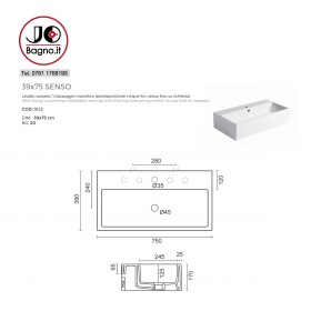 Scheda Tecnica Lavabo Senso 9125