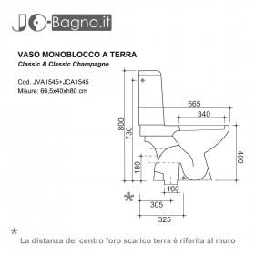 Vaso monoblocco Classic & Classic Champagne - Tecnica