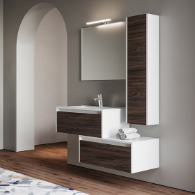 Composizione bagno sospesa 80 cm con due cassettoni Luna2 (COMBINAZIONE 4)