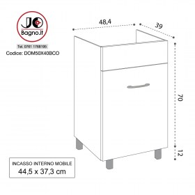 Tecnica Mobile DOMINA 50x40 per lavatoio Gange