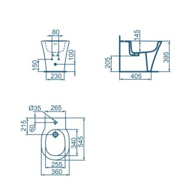 Tecnica Bidet a terra filoparete Connect Air Ideal Standard