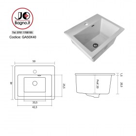 Lavatoio in Ceramica Gange 50x40 - Tecnica