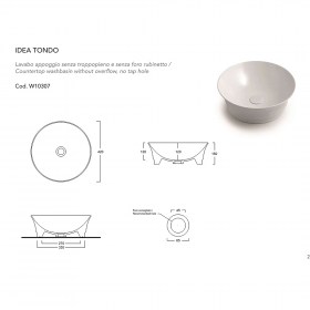 Tecnica lavabo da appoggio tondo Idea Ø42 cm