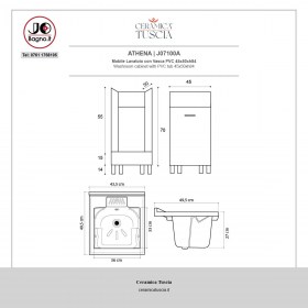 J07100A - tecnica mobile athena 45x50 vasca pvc