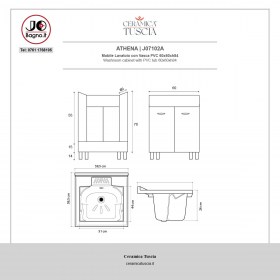 J07102A - tecnica mobile athena 60x60 vasca pvc