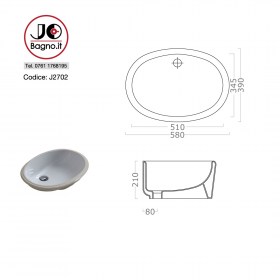 J2702-TECNICA sottopiano 58x39 incasso ovale