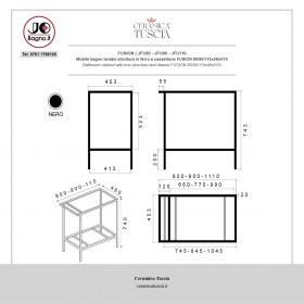 Mobile bagno struttura ferro FUSION tecnica