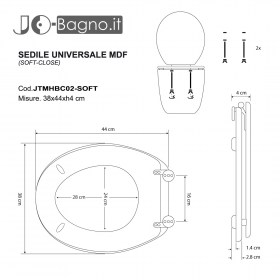 Copriwater Bianco Universale Soft Close Tecnica