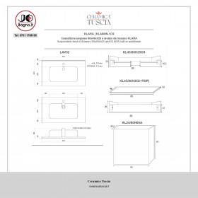 Tecnica Cassettone sospeso 80 lavabo incasso KLARA