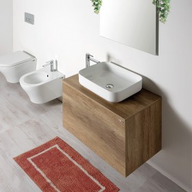 Mobile Bagno Sospeso con Cassetti apertura Push Klara con Lavabo Peiton