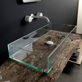 Lavabo in vetro 60x35.5 da appoggio Glass