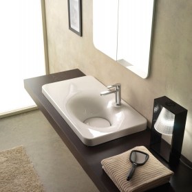 Lavabo incasso Fuji 80 Sx Ceramica Scarabeo