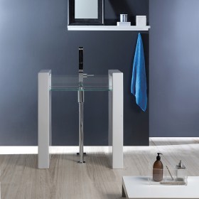 Lavabo in vetro su colonna Glass  