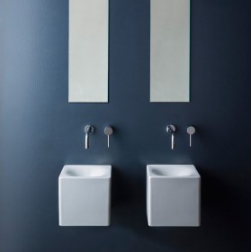 Lavabo sospeso Cube 24H24 Ceramica Scarabeo