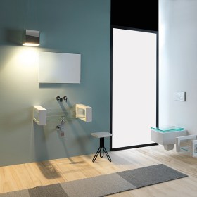 Lavabo 60 cm sospeso rettangolare in vetro Glass