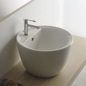 Lavabo Matty tondo appoggio con foro Scarabeo Ceramica