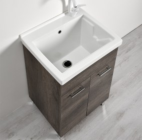 Mobile Lavanderia KLARA con vasca in ceramica RENO Tutta Vasca - Profondità Vasca Interna 33 cm