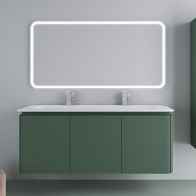 Mobile sospeso 140 cm e lavabo in resina MARYL VERDE OPACO