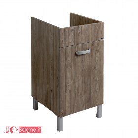 Mobile Domina Wood Scuro con lavatoio a Tutta Vasca 45x50