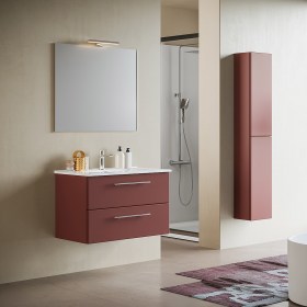 Composizione bagno sospeso 60/80100 cm Maya1 inclusa di lavabo Finitura Ruggine Opaco