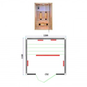 Sauna infrarossi 2 persone PENELOPE tecnica