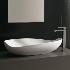 Lavabo Poison ovale 75 cm bianco-matt Sm Ceramiche