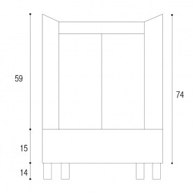 Tecnica Mobile con vasca in cermaica 60x60 con strizzatoio in ceramica