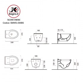 Tecnica Sanitari Bagno SMALL - Profondità ridotta 50x37 cm