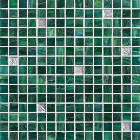 ST38 Malachite Mix Bianco Mosaico in Pasta di Vetro a Gioielli Incastonati