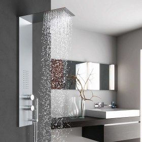 Colonna Doccia Attrezzata h110  Acciaio Inox con Cascata STONE