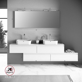 Tecnica mobile bagno 220 cm con doppio lavabo GIGLIO