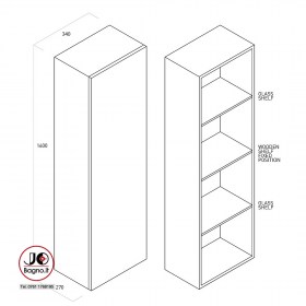 Misure tecniche colonna bagno h160 MARTINA