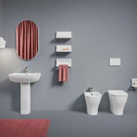 Sanitari bagno a terra Serie Ten installazione Filomuro Art Ceram