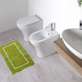 Sanitari a Terra Filo Parete Zeta in ceramica Bianco Lucido