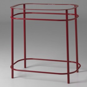 Struttura assemblabile in metallo colore rosso per lavabo Upper