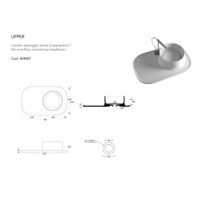 tecnica Lavabo appoggio 70x45 Upper 