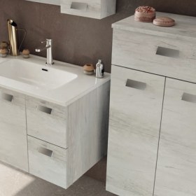 lavabo rettangolare in ceramica da incasso con mobile sospeso per collezione Angela2 da 100