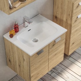 lavabo rettangolare in ceramica da incasso con mobile sospeso per collezione Angela2 da 60