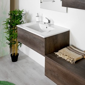 Cassettone Bagno 80cm KLARA con lavabo da incasso Bloom