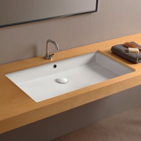 Lavabo sottopiano rettangolare CITY 84X46 con troppo pieno