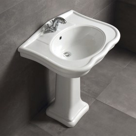 Lavabo su colonna da 70 cm in ceramica colorata Paolina monoforo