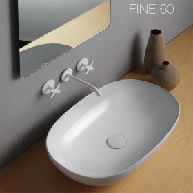 Lavabo Ovale FINE 60 bianco colorato Ceramica Sm Ceramica