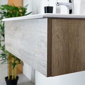 Finitura Olmo Naturale Cassettone sospeso lavabo incasso 70 