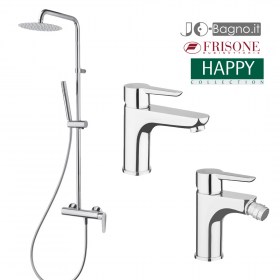 Set Miscelatori lavabo+bidet+doccia con Colonna Doccia HAPPY