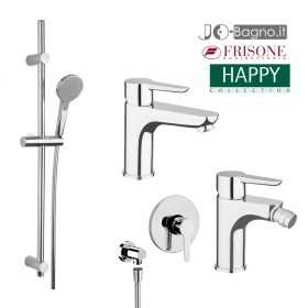 Set Miscelatori lavabo+bidet+doccia con Saliscendi HAPPY