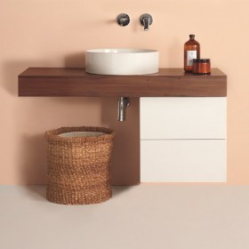 Mobile bagno moderno 105 cm con mensola e due cassetti in varie finiture Adapto