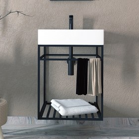 Lavabo KIUB 61x46  su struttura in Metallo 